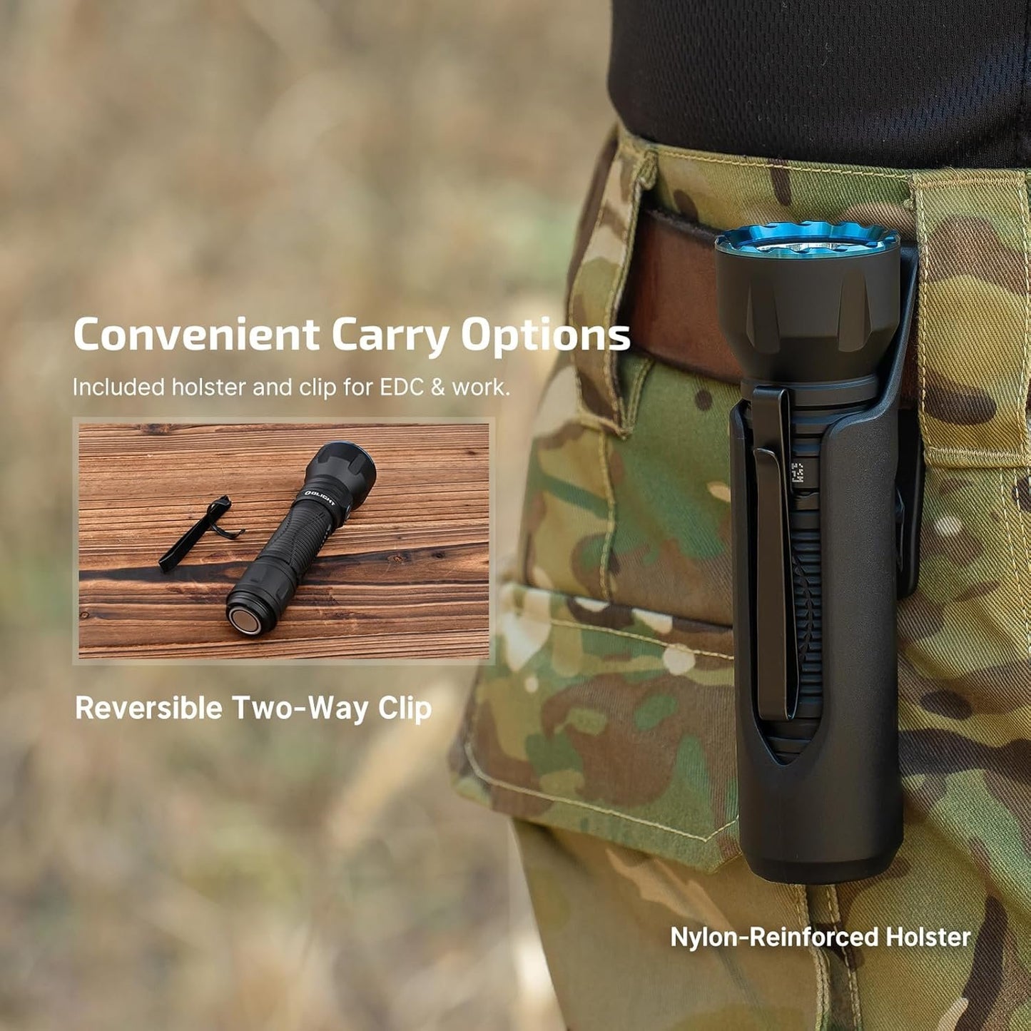 OLIGHT Javelot 1350 Lumens Rechargeable Tactical Flashlight and 730 Meters Long Beam Distance, Powerful Flashlight with Dual Switches for EDC, Search and Rescue, Emergency, Law Enforcement (Black)