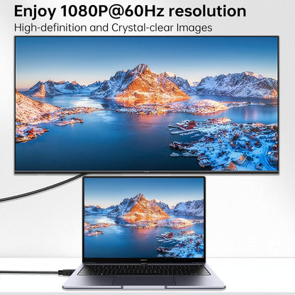 Unidirection HDMI to VGA Cable 1.8M, 1080P 60Hz Non-bidirectional HDMI to VGA Adapter, HDMI Output to VGA Input Converter Cord Male to Male for Computer, Desktop, Laptop, PC, Monitor, Projector, HDTV