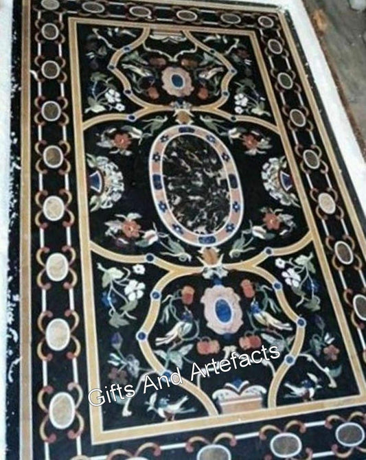 Tavolo da soggiorno in marmo nero I Unique Art Dining Table Top I Riunione Tavolo Top per Ufficio I Piano Tavolo Fatto a Mano 91,4 x 182,9 cm