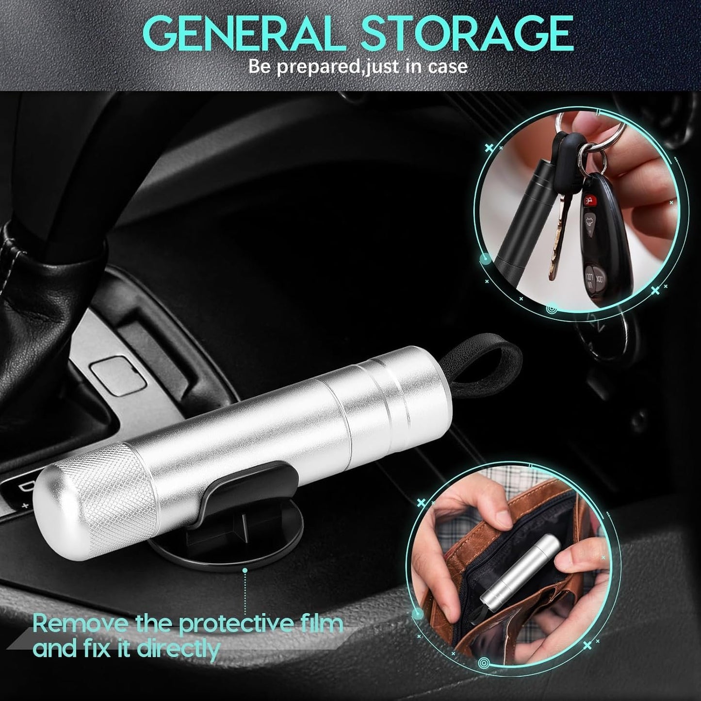 Milifox 2 Pack Car Window Breaker Seatbelt Cutter, 2-in-1 Emergency Auto Glass Breaker Tool, Artistic, Practical, a Must Have Car Safety Hammer Escape Tool for Every Vehicle
