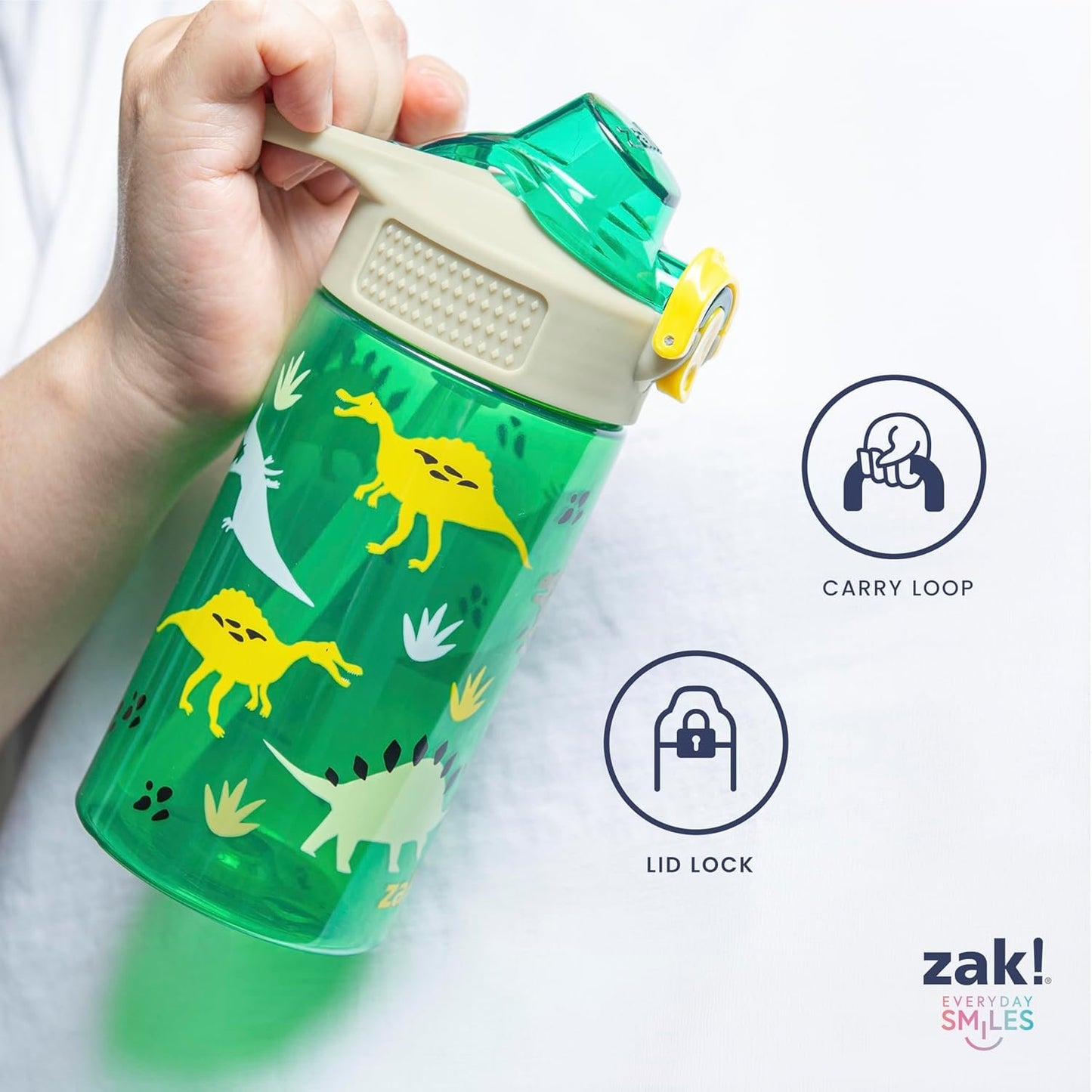 Zak Designs Bluey Kids Water Bottle for School or Travel, 16oz Durable Plastic Water Bottle with Straw, Handle, and Leak-Proof, Pop-Up Spout Cover, 2-Pack Set (Bluey & Bingo)