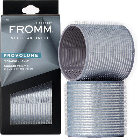Fromm ProVolume 2.5" Self-Grip Ceramic Ionic Thermal Hair Rollers, 2 Count Large Salon Quality Hair Curlers for Medium and Long Hair, Blowouts, Curtain Bangs