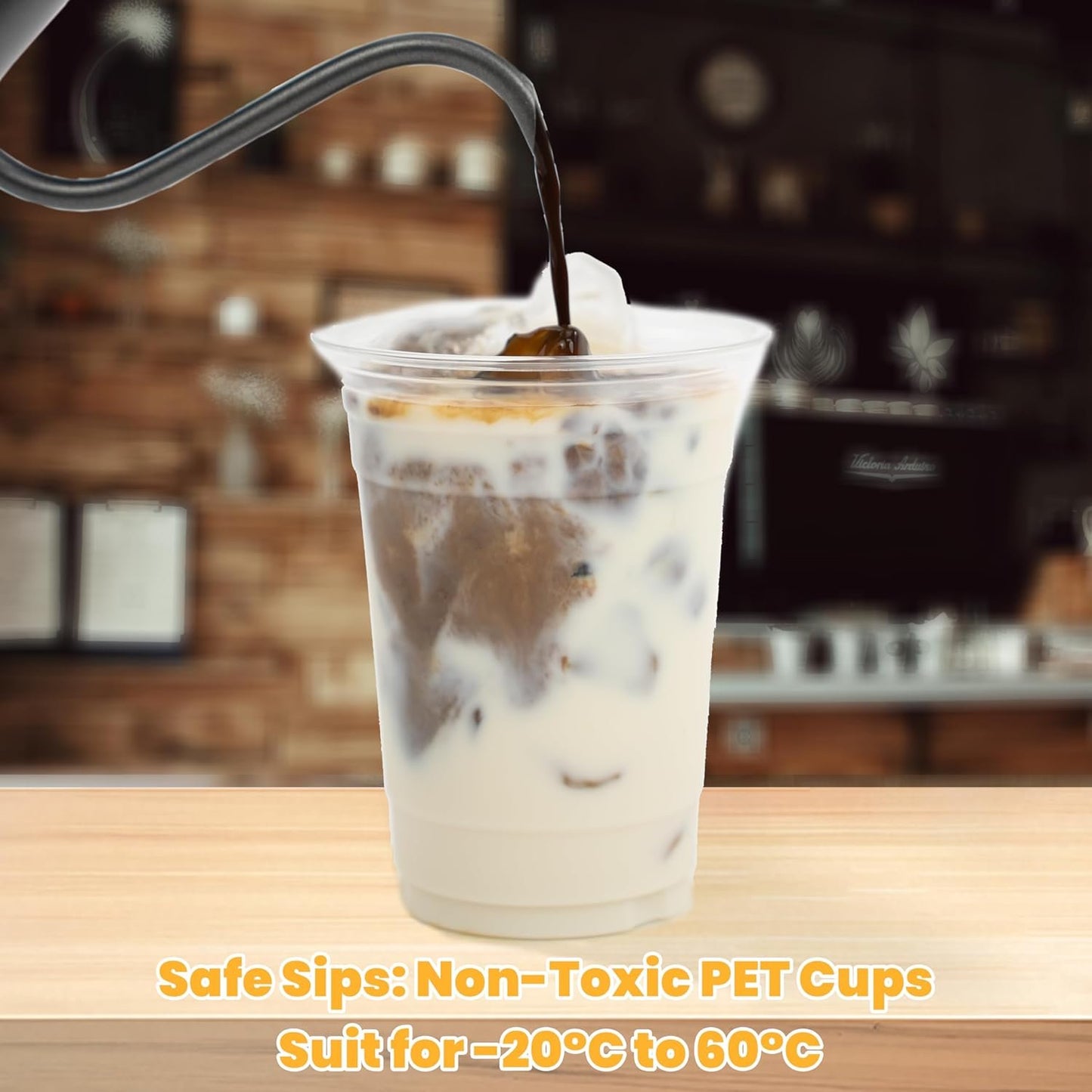 100Pcs 16 oz Plastic Cups with Lids and Straws, Disposable Clear Plastic Cups with Lids for Iced Coffee (16 oz)-Praty-Wedding-Celebration