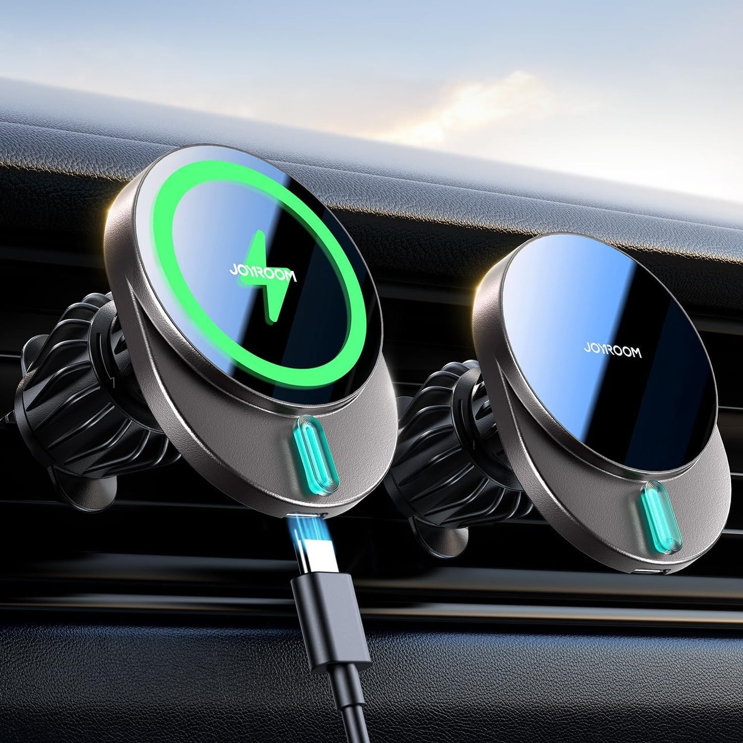 JOYROOM Magsafe Wireless Car Charger for Air Inlet, 15W Fast Charging Magnetic Car Phone Holder, Car Wireless Charging Compatible with iPhone 15/14/13/12 Series