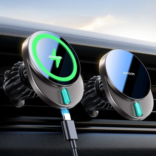 JOYROOM Magsafe Wireless Car Charger for Air Inlet, 15W Fast Charging Magnetic Car Phone Holder, Car Wireless Charging Compatible with iPhone 15/14/13/12 Series