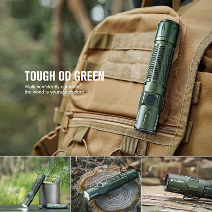 OLIGHT Warrior 3S Tactical Rechargeable Flashlight, 2300 Lumens Bright LED Flashlights with 6 Output Settings, Ideal for Hiking, Rescue, Law Enforcement (OD Green)