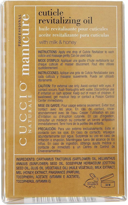 Cuccio Naturale Cuticle Revitalizing Oil - Hydrating Oil For Repaired Cuticles Overnight - Remedy For Damaged Skin And Thin Nails - Paraben And Cruelty-Free Formula - Milk And Honey - 75 ML