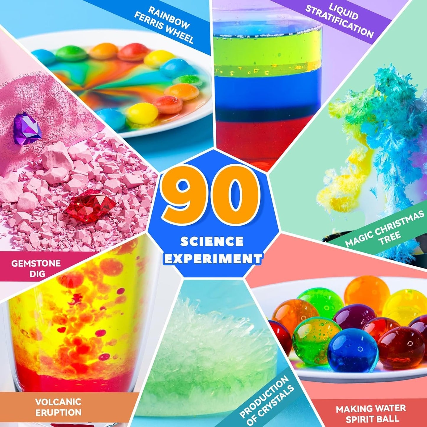 Science Kit for Kids, 90 Science Lab Experiments, STEM Activities Scientist Toys Gifts for Age 4 5 6 7 8 9 10-12 Years Old Boys Girls, Chemistry and Physics Set Toys Educational Learning Set