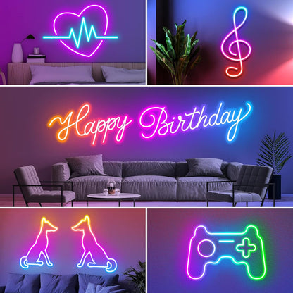 AILBTON 15 m Led Neon Rope Lights, Flexible Led Rope Lights, Control with App/Remote, Multiple Modes, IP65 Outdoor RGB Neon Lights Waterproof, Music Sync Gaming Led Neon Strip Lights for Bedroom