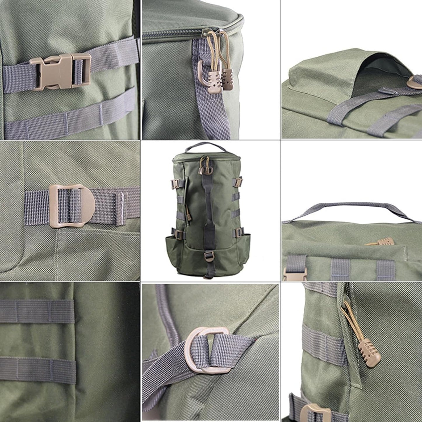 Fishing Backpack, Fishing Tackle Box Storage Bag, Rod Holders, Outdoor Reel Bait Gear Organizer, Sling Pack Multiple Compartments for Lake, Riverside, Camping, Hiking, Travel