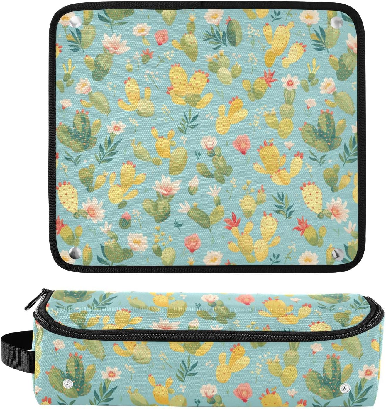 Little Cacti - Borsa da viaggio per attrezzi da capelli, con tappetino in ferro, grande, custodia da viaggio per piastre, piastre e arricciacapelli, portatile, essenziale da viaggio