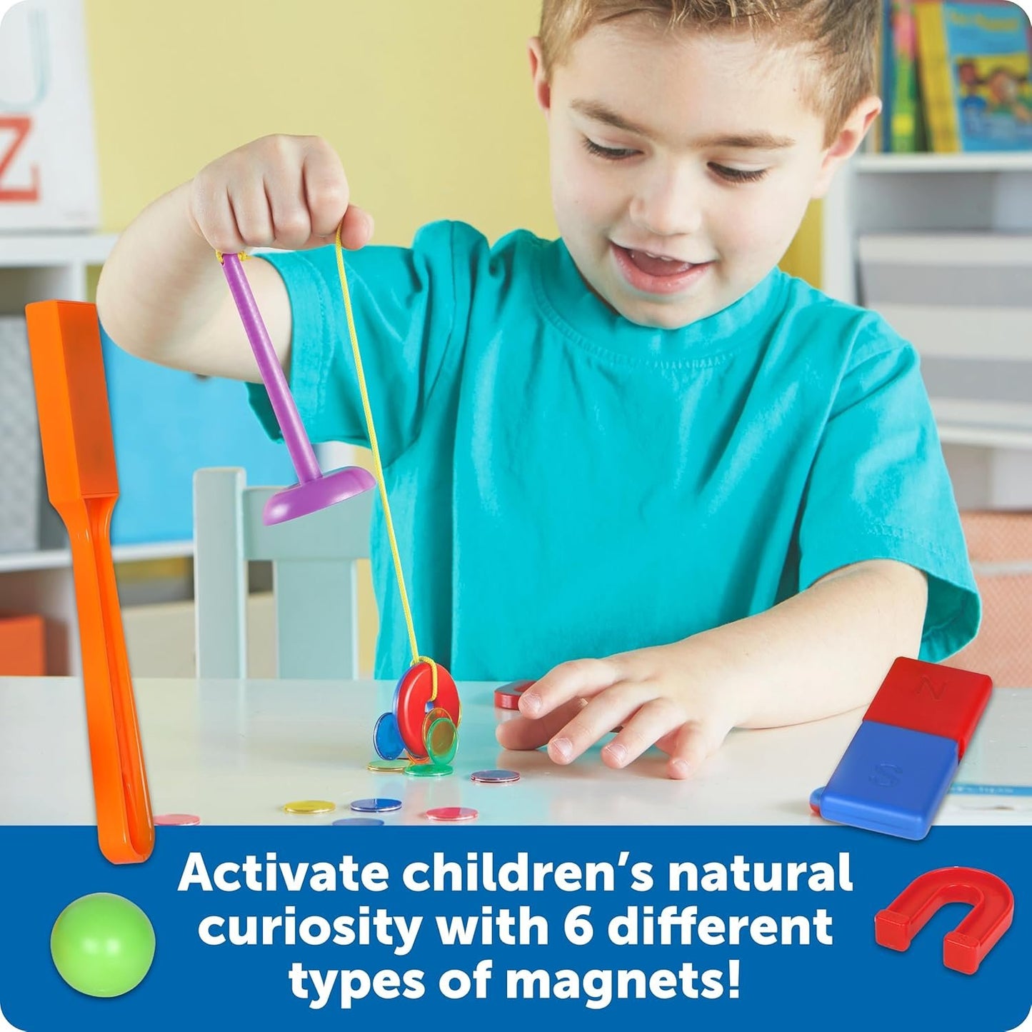 Learning Resources STEM Explorers, Homeschool, Magnet Movers, 39 Pieces, STEM Certified, Ages 5+