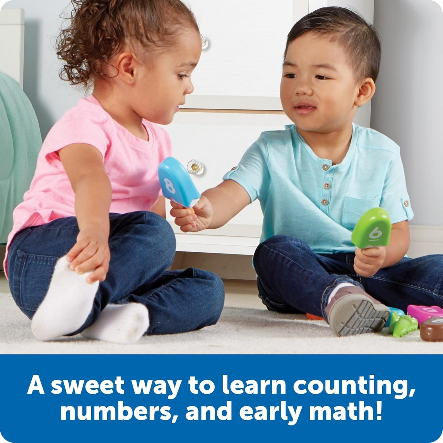 Learning Resources Smart Snacks Number Pops, Fine Motor Toy, Set of 10, Ages 18 mos+ (LER7344)