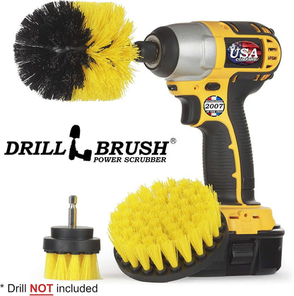 Drill Brush Attachment Set – Household Cleaning Brushes for Bathroom Surfaces Tub, Shower, Tile and Grout All Purpose Power Scrubber Cleaning Kit – Shower Grout Cleaner Drill Brushes Set by Drillbrush