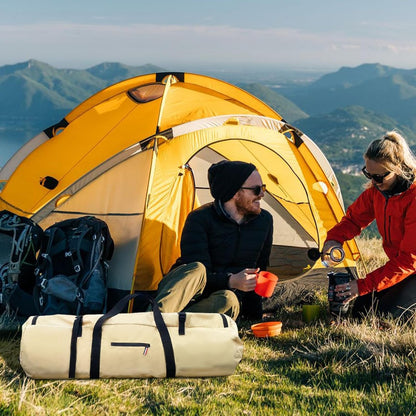 Extra Large Duffle, Waterproof Travel Bag, Zippered Tent Holder, Foldable Gear Bag, Heavy-Duty Storage, Sturdy Carry Handles For Travel, Camping, And Outdoor Packing, Khaki, Please refer to