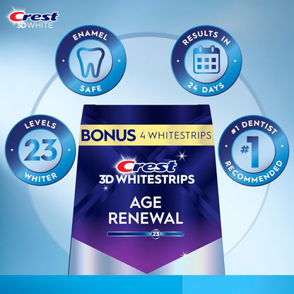 Crest 3D Whitestrips Professional Effects Plus, 3D White, Teeth Whitening Strip Kit, 48 Strips (24 Count Pack), Crest Teeth Whitening Strips, Teeth Whitening Kit