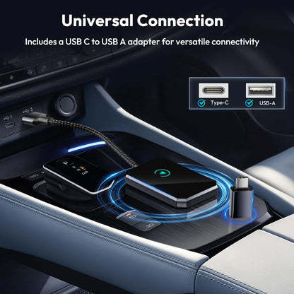 Basesailor Wireless CarPlay and Android Auto Adapter, 2024 Upgraded Bluetooth Car Play Dongle to Convert Factory from Wired to Wireless, Suitable for Cars from 2015, Apple iPhone iOS 10+, Plug&Play