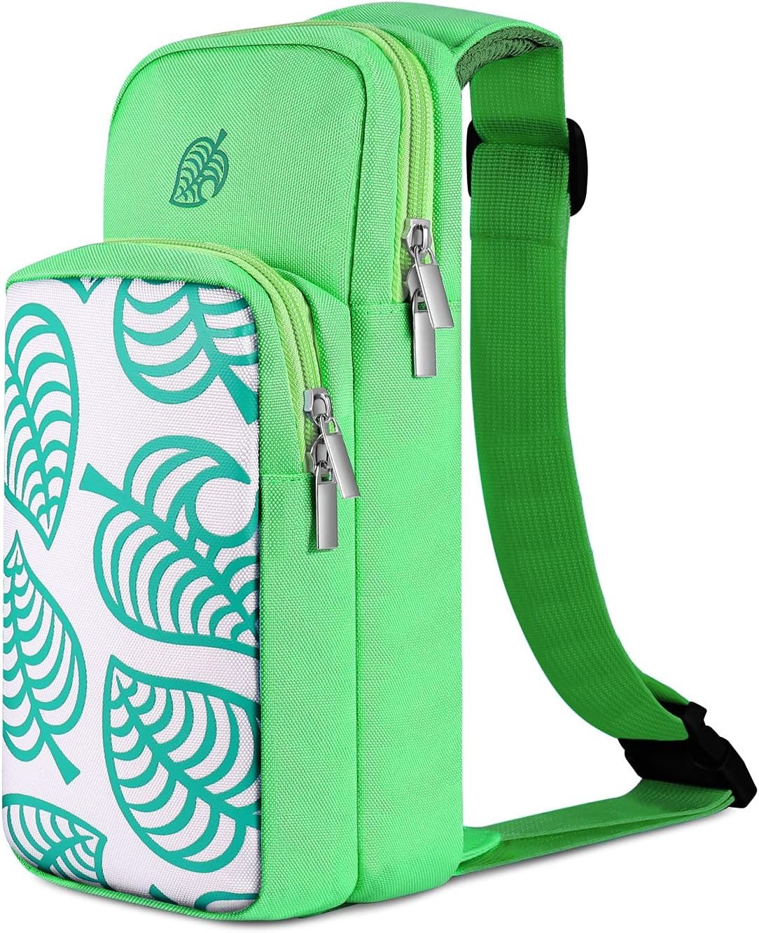 TNP Switch Bag, Travel Bag Compatible with Nintendo Switch & Switch Lite - Shoulder Bag Travel Case Cute Portable Carrying Backpack for Animal Crossing Games Accessories Console & Dock Charger - Green
