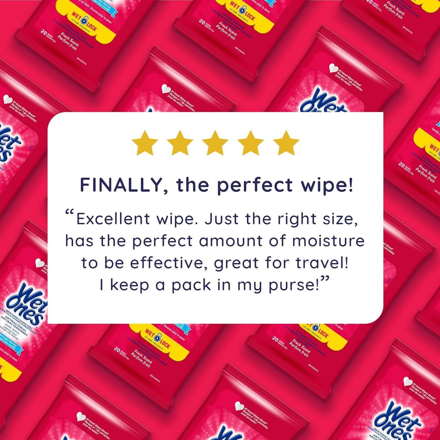 Wet Ones Antibacterial Hand Wipes, Fresh Scent, Wet Wipes, 20 Count (Pack of 10)