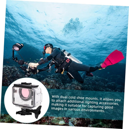 SHINEOFI Camera Housing with Dual Cold Shoe Mounts Transparent Protective Shell for Digital