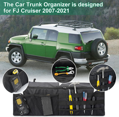 QQUNSUNUS Car Bag Organizer Trunk with 600D Oxford Cloth Car Storage Trunk Organizer Compatible with Toyota FJ Cruiser 2007-2021 Multifunctional Storage Bag