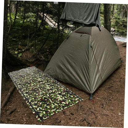 POPETPOP 1 Set Survival Tent Emergency Shelter Thermal Tent for Camping Hiking High Thermal Efficiency Visibility Durable Emergency Blanket Gear Camouflage