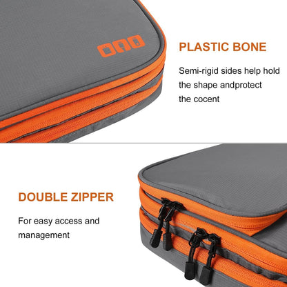 Travel Cable Organizer Bag, 3 Layer X-Large Capacity Electronics Accessories Cord Storage Case Bag for Cables, SD Card,Chargers, Power Bank, Cellphone,Tablet, Grey, X-Large
