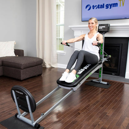 Total Gym APEX Versatile Indoor Home Workout Total Body Strength Training Fitness Equipment with 6, 8, or 10 Levels of Resistance and Attachments