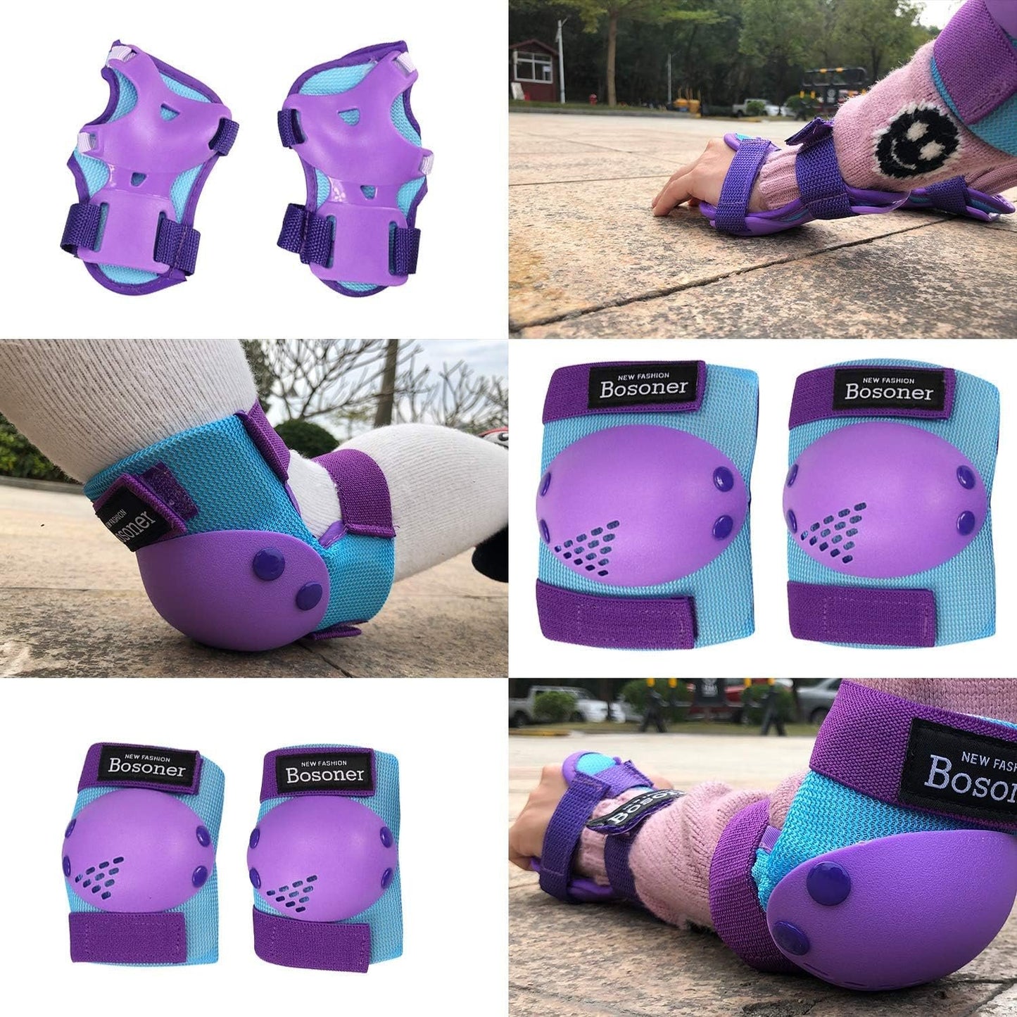 Kids/Youth Knee Pad Elbow Pads Guards Protective Gear Set for Roller Skates Cycling BMX Bike Skateboard Inline Skatings Scooter Riding Sports, Wrist Guards Toddler for Multi-Sports Outdoor