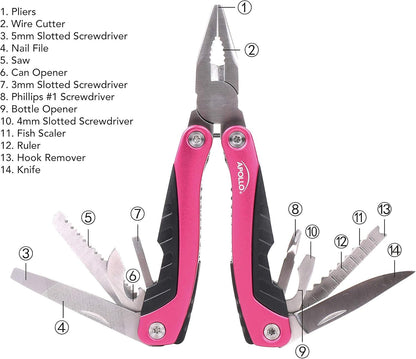 Apollo 14-in-1 Multi Pliers - Pink