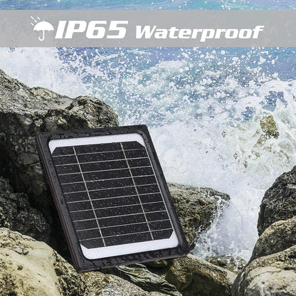 5W 12V Solar Panel for Trail Camera with 5200mAh Rechargeable Battery - IP65 Waterproof Solar Charger Kit, Continuous Power Supply for Game Cameras & Wildlife Cameras