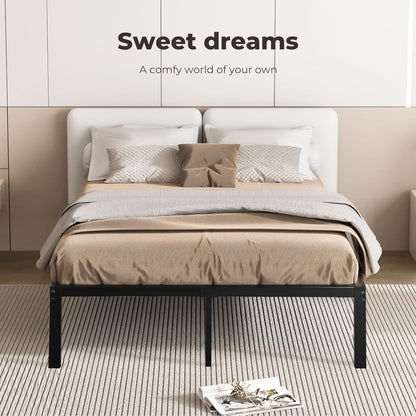 Levede 40cm Queen Bed Frame Metal Bed Base,Industrial Bed Frame,Steel Slat Mattress Support,Under Bed Storage,Reserved Holes for Headboard,Bedroom Furniture,Easy Assemble,Black