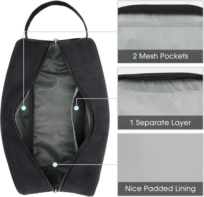 Narwey Travel Toiletry Bag for Men and Women Traveling Dopp Kit Shaving Bag for Toiletries Accessories (Black)
