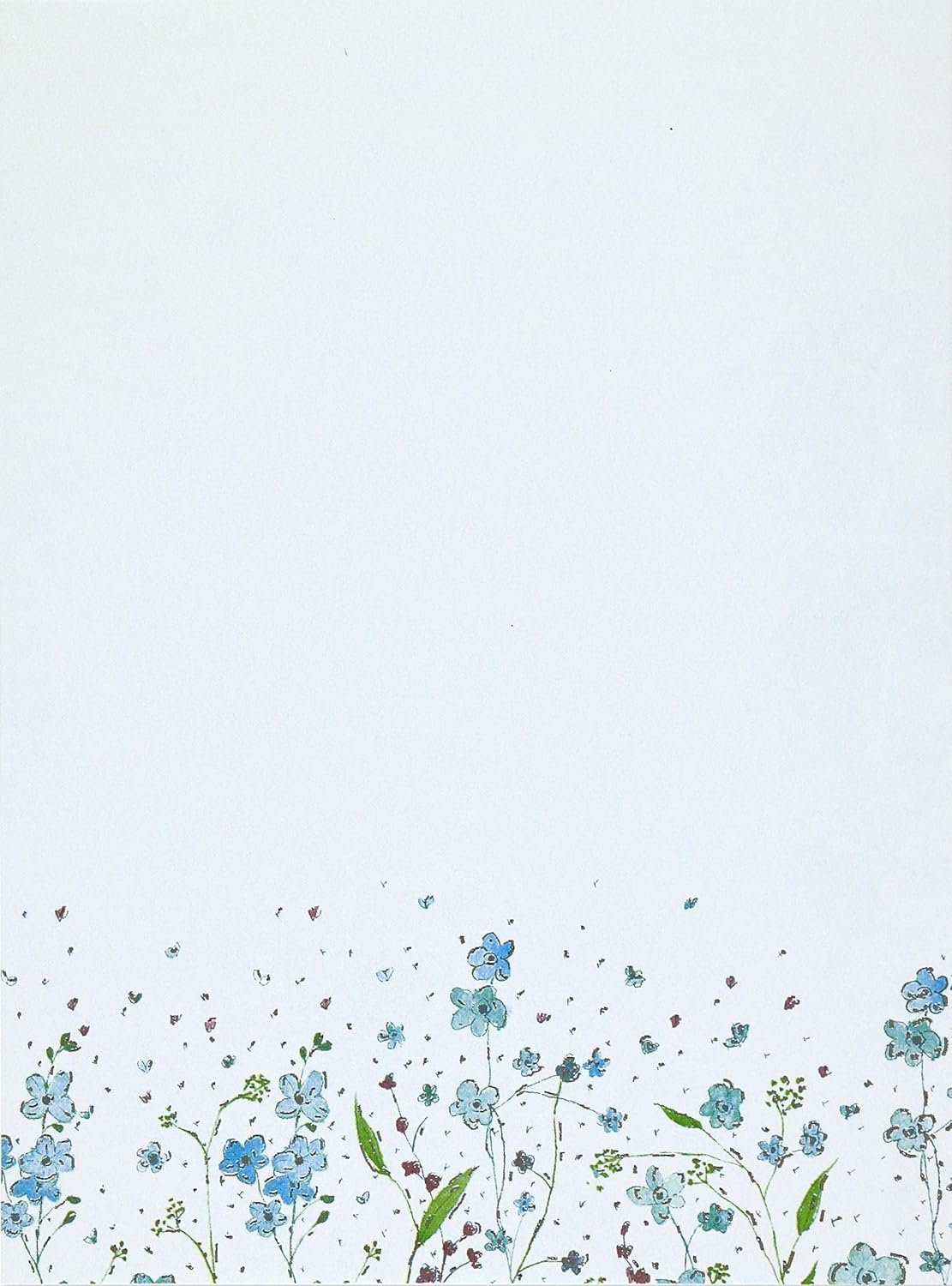Blue Flowers Boxed Stationery