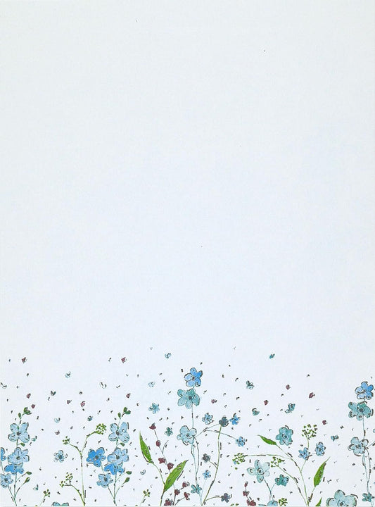 Blue Flowers Boxed Stationery