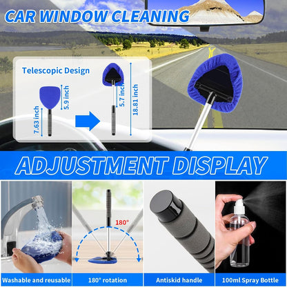 Car Cleaning Kit,Car Interior Detailing Kit with High Power Handheld Vacuum,Detailing Brush Set,Windshield Cleaning Tool,Microfiber Applicator,Towels,Complete Car Cleaning Supplies (Blue)