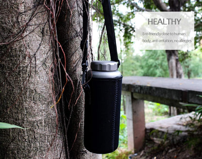 Boundless Voyage Titanium Water Bottle Big Capacity Wide Mouth Ultralight Leak-Proof Tea Coffee Canteen Cup Drinkware for Outdoor Camping Picnic Hiking Cycling Sports 35.5oz/1050ml Ti1591B