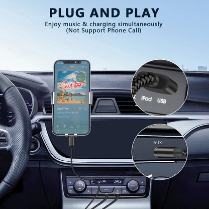 USB C to 3.5mm Aux Cable, 2 in 1 USB C to 3.5mm Car Stereo Aux Headphone Jack Cable with USB C Charging Compatible with iPhone 15/15+/15Pro, Galaxy S24/S23 Ultra/S22/S21/S21FE/S20, Pixel 8/7Pro/6/6Pro