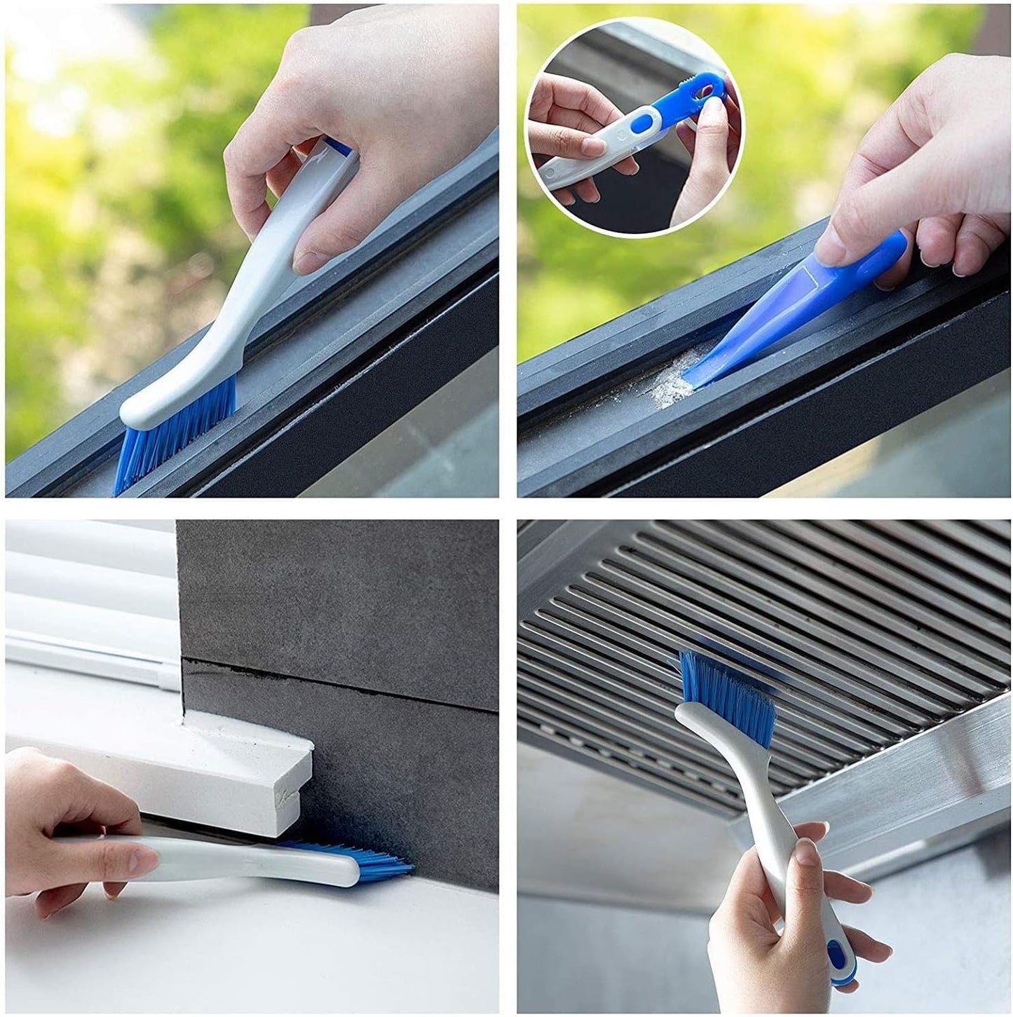 DABOBOTOOL4 Pieces Cleaning Brush Small Scrub Brush for Cleaning Bottle Sink Kitchen Brush, Edge Corner Grout Bathroom Cleaning Brushes, Sliding Door or Window Cleaning Brush