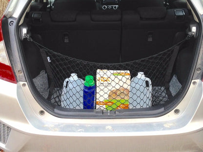 lebogner Trunk Storage Net Car Trunk Organizer, Mesh Net Hammock Cargo Storage Vehicle Organizer with 3 Mounting Options, Premium Quality Universal Fit Car Organizer