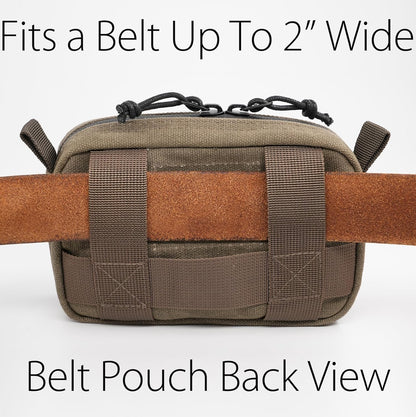 diodrio Belt Pouch for Men Women YKK Zippers EDC Pouch, Belt Bag Waist Pack for Hiking, Water Resistant, Waxed Canvas, Olive