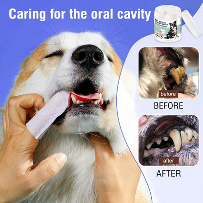 Havenfly Teeth Cleaning Finger Wipes 50pcs for Dogs & Cats, Disposable, Removes Bad Breath, Gentle Cleaning, Gum Care, Promote Pet Oral Hygiene