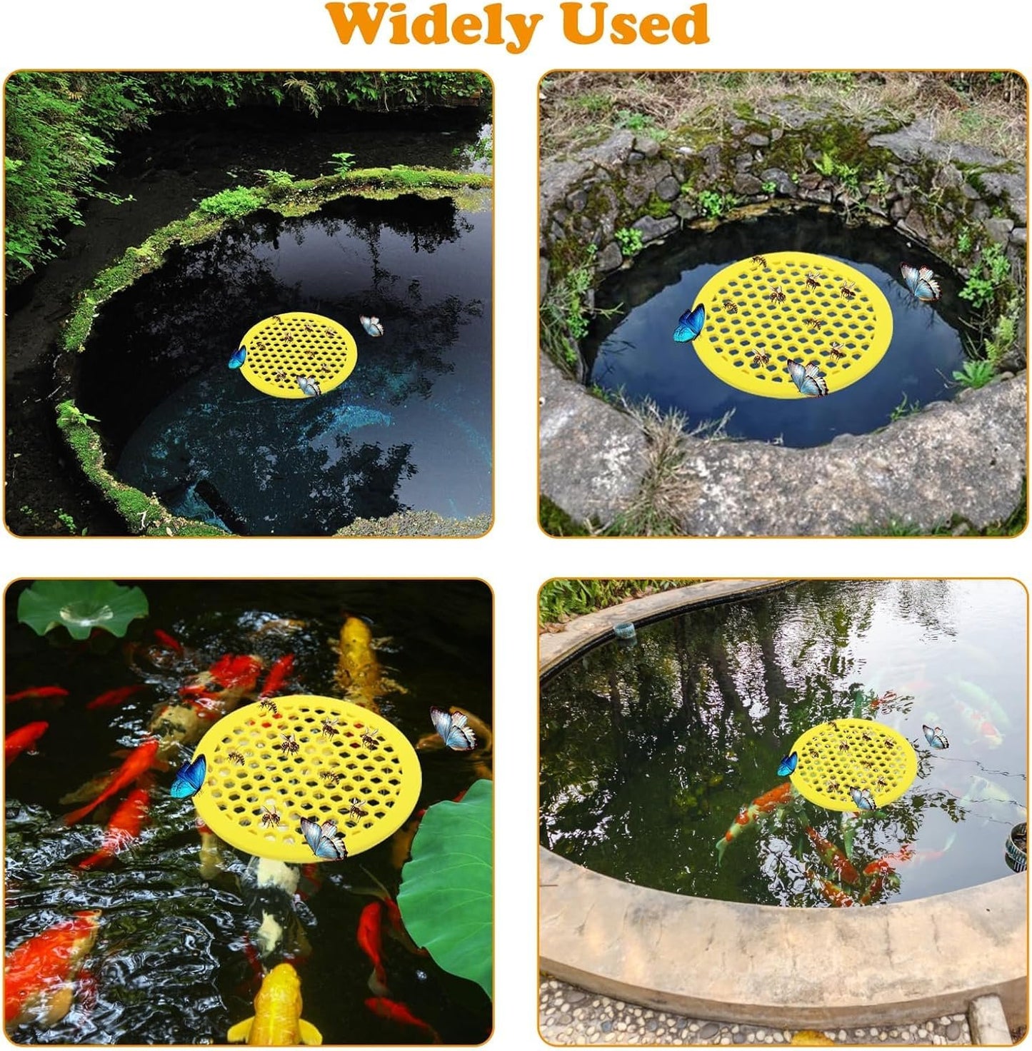 4Pcs Round Bee Feeder Bee Watering Station, Butterfly Drinking Station for Garden, Bee Feeders for Outside, Cups for Garden Bath Suitable for Bee Feeding, Outdoor Garden Decoration