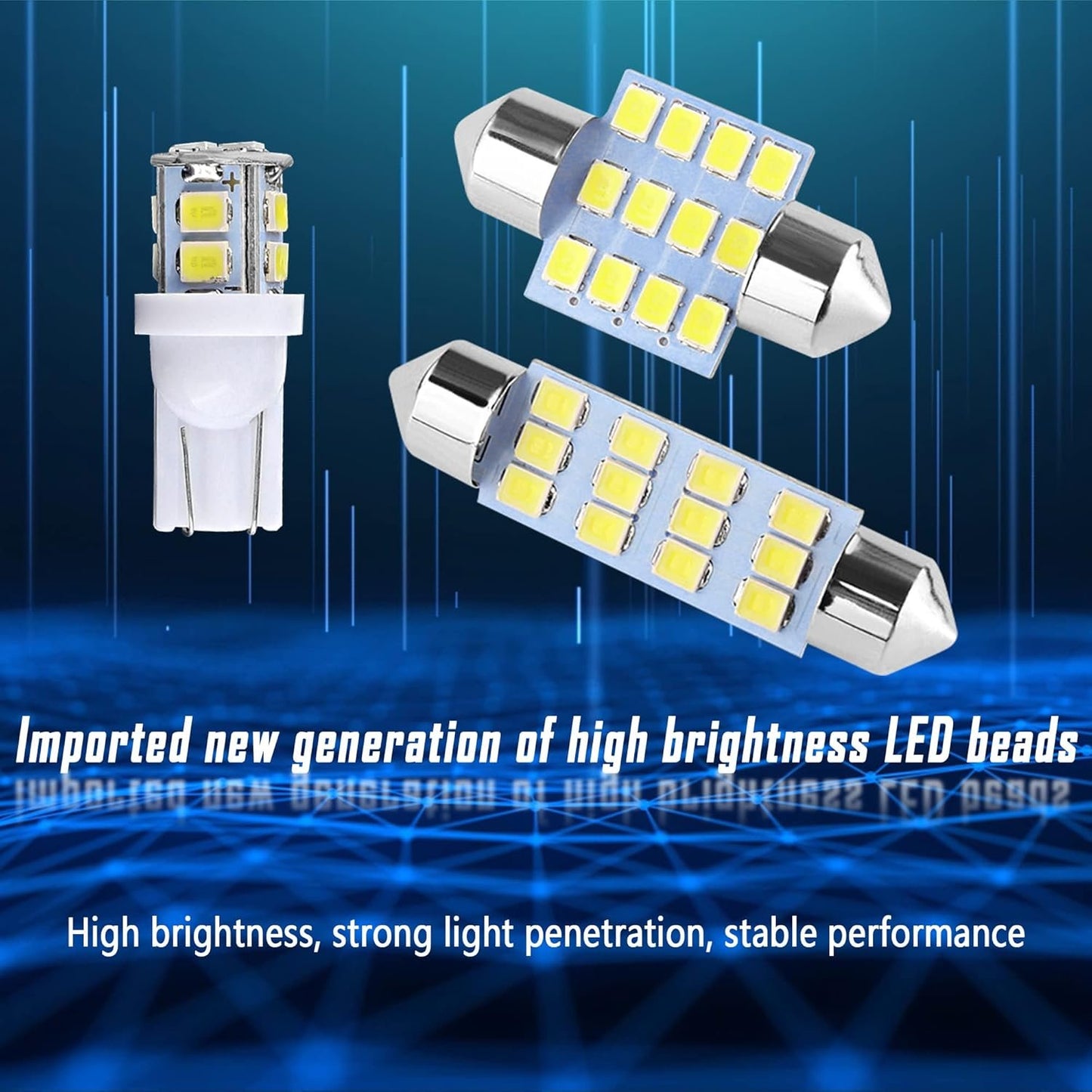 20PCS Car Interior Lights - Soft Bright White 6500K LED Bulbs - Automotive Replacement Lighting Products for Dome Map Reading Trunk Courtesy License Plate Lights(White)