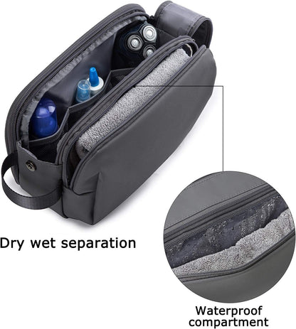 BAGSMART Toiletry Bag for Men, Travel Toiletry Organizer Dopp Kit Water-Resistant Shaving Bag for Toiletries Accessories, Grey