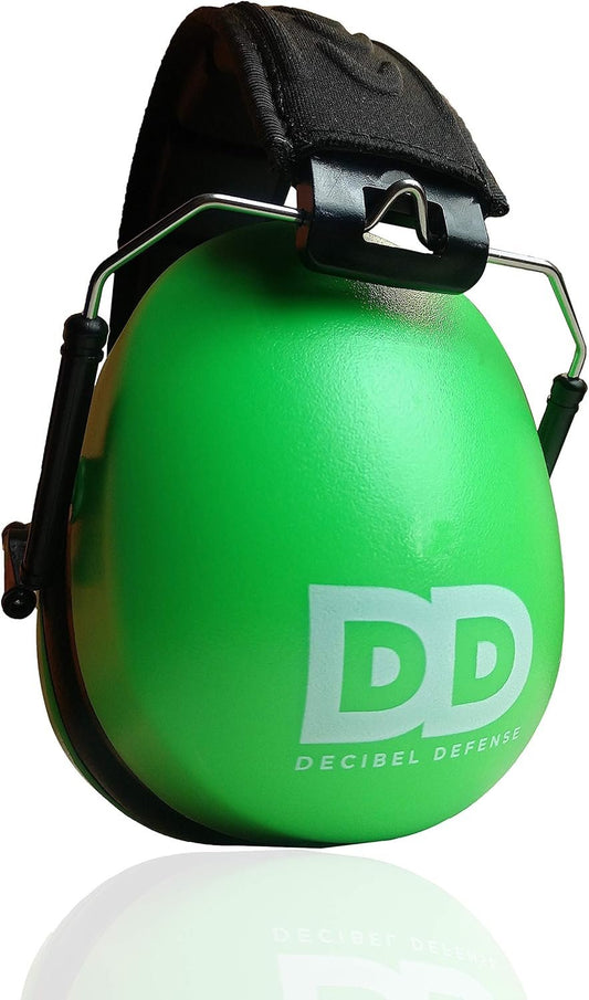 DECIBEL DEFENSE Professional Safety Ear Muffs 37dB NRR - The HIGHEST Rated & MOST COMFORTABLE Ear Protection for Shooting & Industrial Use - PROFESSIONAL HEARING PROTECTION (SAFETY GREEN)