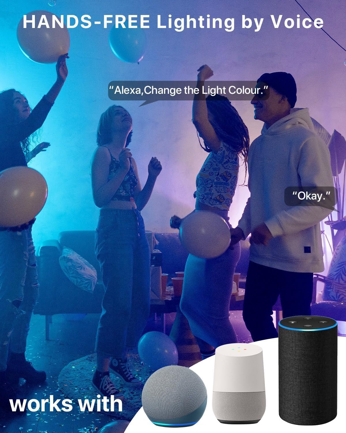 LUTW Smart Light Bulb, E27 Screw LED Bulb Colour Changing, Compatible with Alexa, Google Home, 9W 900lm RGBCW 2700K-6500K Bluetooth &WiFi 2.4GHz, Pack of 2 (No Hub Required)