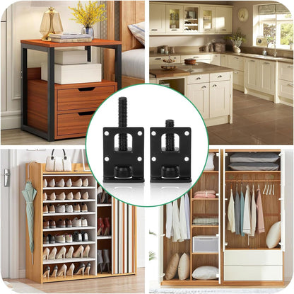 W Rxkiocs 8 Pieces Furniture Feet Adjustable Furniture Feet Furniture Feet Bed Feet Furniture Legs Suitable for Cabinets, Worktops, Coffee Tables and Wardrobes
