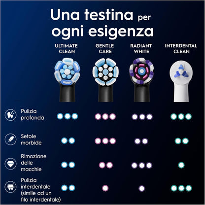 Oral-B iO Ultimate Clean Electric Toothbrush Heads, Pack of 8 Black Replacement Heads, Removes 100% of Plate, Designed for Your Oral-B IO, Fits the Letterhole