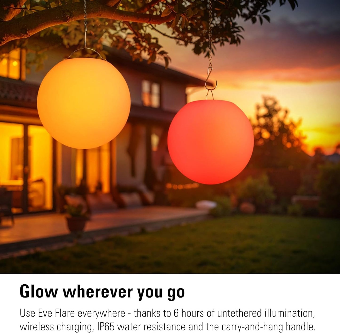 Eve Flare (Apple Home) - Portable Smart LED Lamp, Indoor & Outdoor (IP65 Water Resistance), Wireless Charging, Bluetooth & Thread